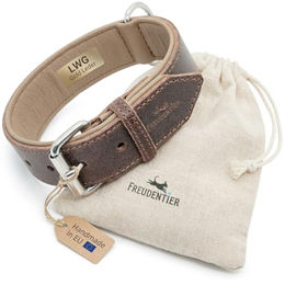 FREUDENTIER Hundehalsband aus Leder Amstelpark Kollektion Dark Chocolate 37-47cm – Bild 1 von 6