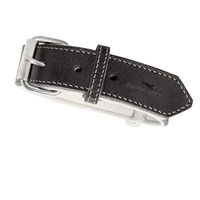 Produktbild von Freudentier Hundehalsband aus Leder in Schwarz weich gepolstert 32/42 cm