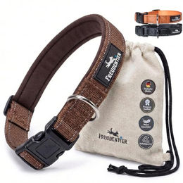 Freudentier Hundehalsband aus Nylon, wasserabweisend, Braun, XS – Bild 1 von 5