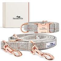 Produktbild von Freudentier Hundehalsband und Hundeleine Set aus Stoff in Größe L - 2 m