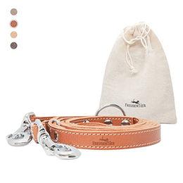 FREUDENTIER Hundeleine aus Leder Amstelpark Kollektion Cognac 2m 3-fach verstellbar 25mm breit - 2 m – Bild 1 von 4