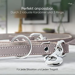 FREUDENTIER Hundeleine aus Leder Amstelpark Kollektion Graubraun 2m 25mm breit - 2 m – Bild 1 von 4