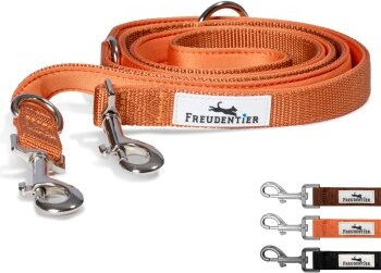 Freudentier Hundeleine aus Nylon für mittelgroße und große Hunde, gepolstert und wasserabweisend, Orange, 2m - 2 m – Bild 1 von 10