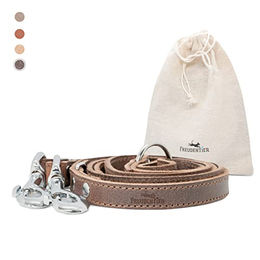 Freudentier Hundeleine aus zertifiziertem Leder 2m Dark Chocolate Braun 25mm breit - 2 m – Bild 1 von 4
