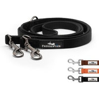 Produktbild von Freudentier Hundeleine Clyde Schwarz 2m aus Nylon wasserabweisend gepolstert und verstellbar - 2 m