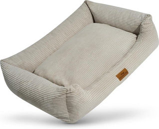 Freudentier Orthopädisches Hundebett aus Cord in Beige Größe L für Senioren mit Gelenksupport – Bild 1 von 7