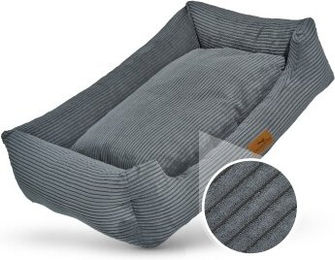 Freudentier Orthopädisches Hundebett aus Cord in Grau XXL mit Oekotex Zertifizierung – Bild 1 von 3