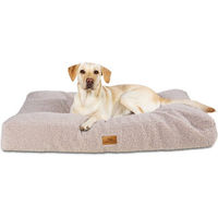 Produktbild von Freudentier Orthopädisches Hundekissen mit Memory Foam aus Teddystoff Größe L Greige