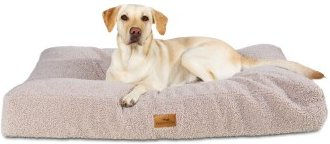 Freudentier Orthopädisches Hundekissen mit Memory Foam aus Teddystoff Grösse M – Bild 1 von 5
