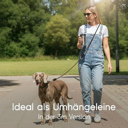 FREUDENTIER Umhängeleine für Hunde aus Leder in Braun 3m – Bild 1 von 5
