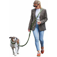 Produktbild von Freudentier UrbanFlow Hundeleine als Umhängeleine und Joggingleine 3m Grün