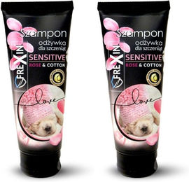 Produktbild von FREXIN Sensitive Welpenshampoo und Pflegespülung Rose & Baumwolle 2x220 g - 220 g