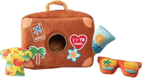 Fringe Pack Your Bags Plüschspielzeug für Hunde Braun – Bild 1 von 2