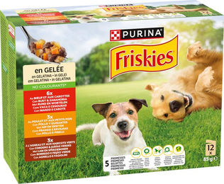 Produktbild von Friskies Katzenfutter Adult Stückchen in Gelee mit Rind, Huhn und Lamm 12 x 85 g