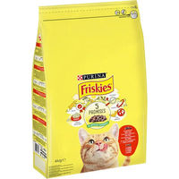 Produktbild von Friskies Trockenfutter für ausgewachsene Katzen mit Rind und Huhn 1,5 kg Beutel ohne Farb- und Aromastoffe sowie Konservierungsstoffe - 1,5 kg