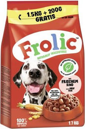 Produktbild von Frolic Hundefutter Rind Beutel 1,7kg ohne Farb- und Aromastoffe sowie ohne Zucker