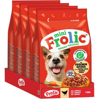 Produktbild von Frolic Mini Beutel Geflügel Trockenfutter für erwachsene Hunde 4 x 1,5kg