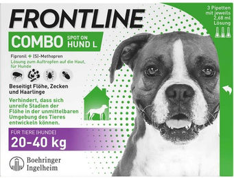 Frontline Combo Spot On für Hunde gegen Zecken und Flöhe für große Rassen 20-40 kg – Bild 1 von 1