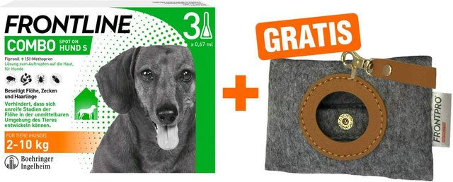 Frontline Combo Spot on Hund 2-10 kg 3 Pipetten inklusive Hundekotbeutelspender – Bild 1 von 1