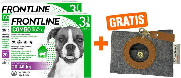 Frontline Combo Spot on Hund 20-40 kg 2 x 3 Pipetten inklusive Hundekotbeutelspender – Bild 1 von 1