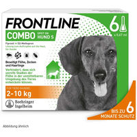 Produktbild von Frontline Combo Spot-on Hund S (2 - 10 kg) gegen Flöhe und Zecken - 6 Pipetten x 0,67 ml