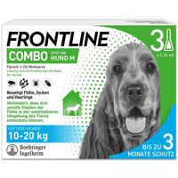 Produktbild von Frontline Combo Spot-on Lösung gegen Zecken und Flöhe für Hunde 10-20 kg 3 Stück