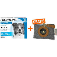 Produktbild von Frontline Spot On Floh- und Zeckenschutz für Hunde 10-20 kg 3 Pipetten inklusive Hundekotbeutelspender