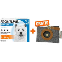 Produktbild von Frontline Spot On Floh- und Zeckenschutz für Hunde 2-10 kg 3 Pipetten mit Hundekotbeutelspender