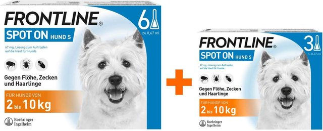 Frontline Spot On Floh- und Zeckenschutz für Hunde 2-10 kg 6 + 3 Pipetten – Bild 1 von 1