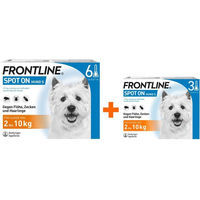 Produktbild von Frontline Spot On Floh- und Zeckenschutz für Hunde 2-10 kg 6 + 3 Pipetten