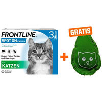 Produktbild von Frontline Spot on Floh- und Zeckenschutz für Katzen 3 Pipetten inklusive Frontline Baldriankissen
