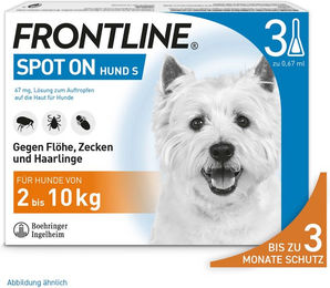 Frontline Spot-On für Hunde S gegen Zecken und Flöhe 3 Pipetten x 0,67 ml – Bild 1 von 5