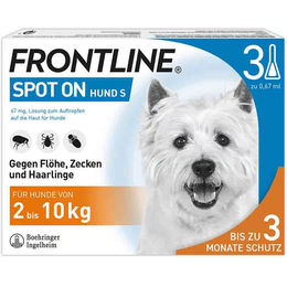 Frontline Spot-On zur Bekämpfung von Zecken, Flöhen und Haarlingen für Hunde S (2-10 kg) 3er Packung – Bild 1 von 1