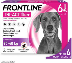 Frontline Tri-Act Spot-On für Hunde 20-40 kg gegen Zecken und Flöhe 6 x 4 ml – Bild 1 von 3