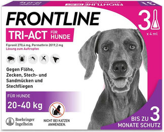 Frontline Tri-Act Spot-On für Hunde 20-40kg gegen Zecken und Flöhe 3x 4ml – Bild 1 von 7