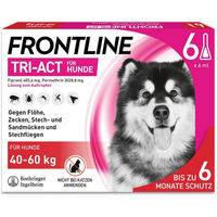 Produktbild von Frontline TRI-ACT Spot-On für Hunde 40-60kg gegen Zecken, Flöhe und fliegende Insekten 6x6ml