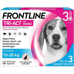 Frontline Tri-Act Spot-on-Lösung gegen Zecken, Flöhe und fliegende Insekten für Hunde 10-20 kg 3er Packung – Bild 1 von 1