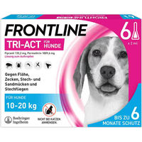 Produktbild von Frontline Tri-Act Spot-on Lösung gegen Zecken, Flöhe und fliegende Insekten für Hunde 10-20 kg 6 Stück