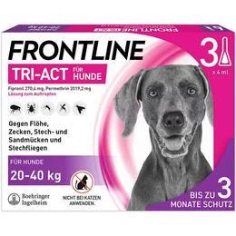 Frontline Tri-Act Spot-on Lösung gegen Zecken, Flöhe und fliegende Insekten für Hunde Größe L (20-40 kg) 3er Pack – Bild 1 von 1