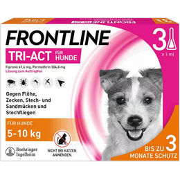 Frontline Tri-Act Spot-on Lösung gegen Zecken, Flöhe und fliegende Insekten für Hunde S (5-10 kg) 3er Pack – Bild 1 von 1