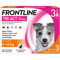 Produktbild von Frontline Tri-Act Spot-on Lösung gegen Zecken, Flöhe und fliegende Insekten für Hunde S (5-10 kg) 3er Pack