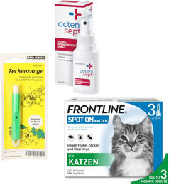 Produktbild von Frontline Zecken-Set für Katzen gegen Zecken und Flöhe für alle Altersstufen