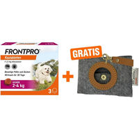 Produktbild von Frontpro 11,3 mg Kautabletten für Hunde mit gratis Hundebeutelspender