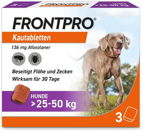 Frontpro 136 mg Kautabletten für Hunde 25-50 kg 3 Stück – Bild 1 von 1