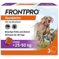 Produktbild von Frontpro 136 mg Kautabletten für Hunde 25-50 kg 3 Stück