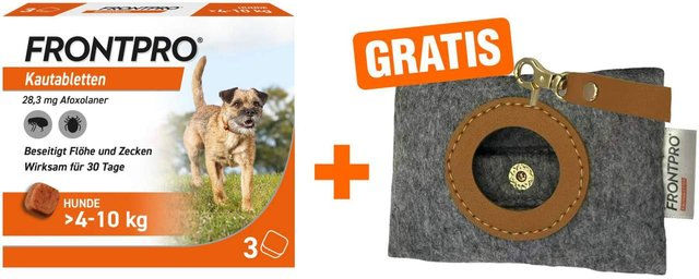 Frontpro 28,3 mg Kautabletten für Hunde 3 Stück mit gratis Hundebeutelspender – Bild 1 von 1