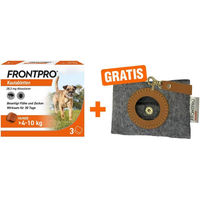 Produktbild von Frontpro 28,3 mg Kautabletten für Hunde 3 Stück mit gratis Hundebeutelspender