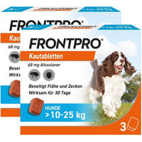 Produktbild von Frontpro 68 mg Kautabletten für Hunde 10-25 kg 2 x 3 Stück