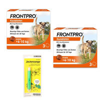 Produktbild von FRONTPRO Hundeschutz Set für 4-10 kg inklusive Zeckenzange