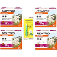 Produktbild von FRONTPRO Kautabletten Boehringer Ingelheim für kleine Hunde 2-4kg gegen Zecken und Flöhe Viererpackung